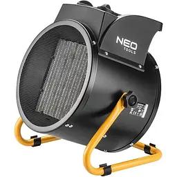 Теплова гармата Neo Tools електрична, 5кВт, 80м кв, 588м куб/год, 380В, керамічний нагрів. елемент (PTC), чорний