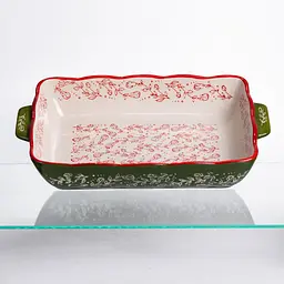 Форма для випікання Vintage 33×21×5.5 (см) прямокутна форма для випікання в духовці з ручками Зелений Yiwu HM05-11 - мініатюра 2