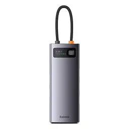 Хаб Baseus Metal Gleam Series 4-in-1 Multifunctional Type-C HUB Type-C to USB3.0*4 WKWG070013 Grey - мініатюра 2