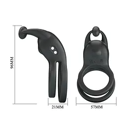 Эрекционное кольцо Pretty Love Goodwin Vibrating Double Penis Ring BI-210222 103652 - миниатюра 5