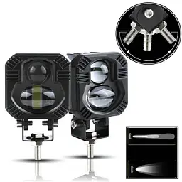 Фара додаткова Bi-LED Квадрата 65x65x50 мм 10-80V W/W P-66-40W 4 390 (Біле Світло)