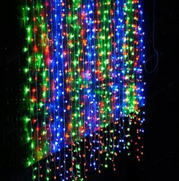 Новорічна світлодіодна гірлянда шторка дощ "Водоспад" YS-84003 560 LED 3х3 метра (мультиколор) 82811 - мініатюра 3