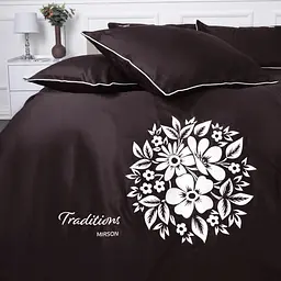 Комплект постільної білизни MirSon Сатин Elit 0211 Cacao Traditions 220х240 см (2200010538328) - мініатюра 2