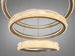 LED-люстра для залу Diasha 583-800+600+400G золото, 3 кільця, 250 Вт, 80 см, до 40 м2 - мініатюра 4
