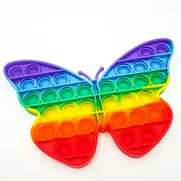 Сенсорна іграшка антистрес силіконова нескінченна пухирця поп іт UKC Pop It Fidget метелик веселка - мініатюра 4