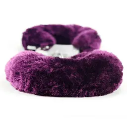 Хутряні наручники Lovetoy Fetish Pleasure Fluffy фіолетовий - мініатюра 3