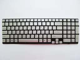 Клавіатура для ноутбуків Sony Vaio VPC-SE Series срібляста без рамки, під підсвічування RU/US