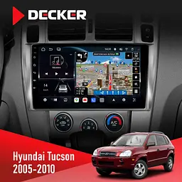 Штатна магнітола Hyundai Tucson 2005-2010 Decker D10-011 4x64, DSP, 4G, 360 Decker (НФ-00005755)