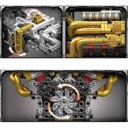 Конструктор Mould King Mking Двигун і коробка передач Valkyrie V12 (10224) [161095] - мініатюра 5