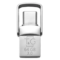 Флеш-накопичувач USB 64Gb Metal TG104, Silver, Type-C / USB 3.0 (TG104TC-64G3) T&G teh0029107