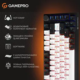 Клавіатура GamePro MK160 V2 Warden QLAB Sakura Black (MK160-V2-B-QS) - мініатюра 12