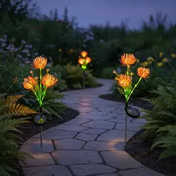 Садовий світильник SunLamp на сонячній батареї — павутинна лілія Lycoris LED, 2 шт. - мініатюра 2