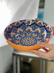 Салатник оранж-синій 1800 мл Тригір'я 25.5x7.5 см