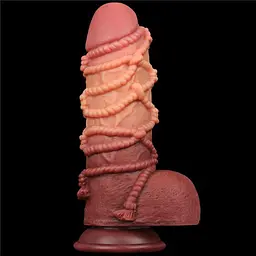 Фалоімітатор - Dual-Layered Silicone Cock With Rope 9.5" Flesh #2 - мініатюра 2