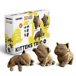 Три Кошеня (KITTENS TRIO) - Картонний 3Д пазл Cartonic
