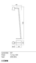 Торшер Redo MINGO LAMP 1X42W E27 WHITE (4.1.1) 01-1556 - мініатюра 3