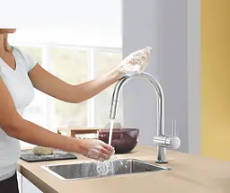 Сенсорний змішувач для кухні з висувним виливом Grohe Minta Touch 31358DC2 Нержавіюча сталь - мініатюра 2
