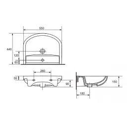 Умивальник меблевий Cersanit Arteco 55 см K667-007 30412 - мініатюра 3