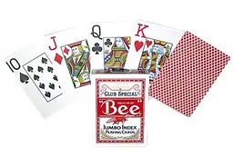 Карти гральні United States Playing Card Company Bee Standard Index (red blue) (BSIRB1) - мініатюра 2