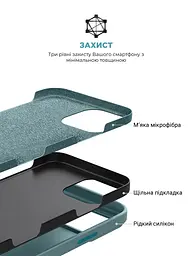 Силиконовый чехол для Apple iPhone 16 Pro, ICON2 Case, голубой, противоударный, панель, защита всего корпуса, матовая поверхность Soft Touch, выступает над дисплеем, совместим с защитными стеклами и пленками, с микрофиброй, ArmorStandart (ARM79639) - мініатюра 6
