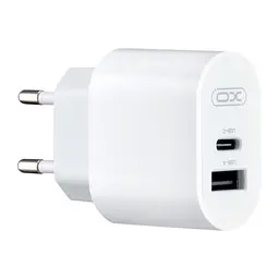 Мережевий зарядний пристрій XO L97 A + C dual port Home charger Білий