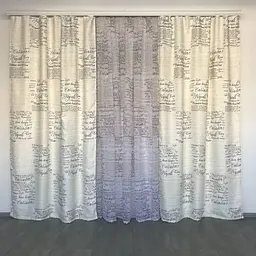 Атласні штори з принтом газети коричневого кольору 150х270 з тюлистом батистовим 400х270 на тасьме ALBO pbe0052707