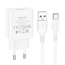 Блок живлення та кабель Borofone BA74A Aspirer single port charger set Type-C білі - мініатюра 2