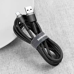 Кабель Baseus Cafule Type-C Cable 2A (3m) gray/black (CATKLF-UG1) - мініатюра 4