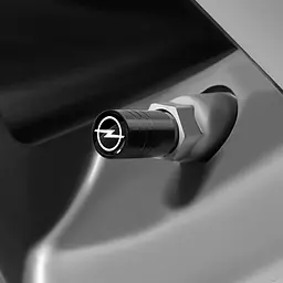 Ковпачки вентиля колеса Opel 4 шт Тюнінг Чорні (Алюміній) - мініатюра 2