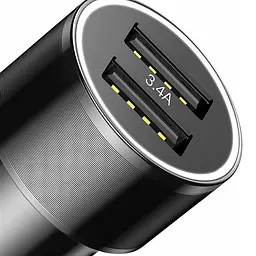 Автомобільний зарядний пристрій Baseus Small Screw with Lightning Cable 2USB 3.4A TZXLD-A01 Black - мініатюра 2
