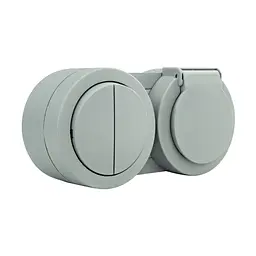 Розетка Ovivo Electric xOne з заземленням та кришкою + вимикач 2-й сірий - мініатюра 2