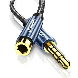 Аудіокабель ugreen AV118 3.5mm Male to 3.5mm Female, nylon braid, 2m Чорний - мініатюра 3