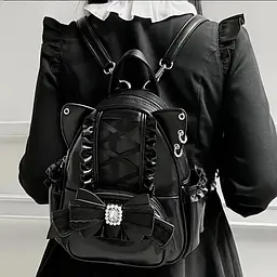 Рюкзак в стилі Лоліта бірюзовий Lolita Backpack Teal 25x20x9 см - мініатюра 3