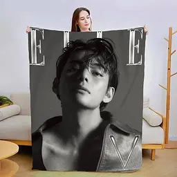 Плед BTS Kim Taehyung №2, 3D плюшевий, 160x200 см, подарунковий