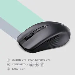 Мишка 2E MF270 Silent Rechargeable Wireless Black (2E-MF270WBK) - мініатюра 7