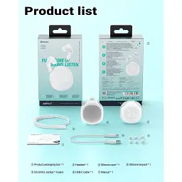 Навушники TWS Acefast T9 porcelain white - мініатюра 3