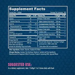 Комплекс жирів Омега 3-6-9 Haya Labs Omega 3-6-9 1200 мг 100 гель капсул - мініатюра 2