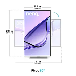 TFT 31.5" BenQ MA320UP, IPS, 4K, 2хHDMI, USB-C, HAS, Pivot, кол., сріблясто-сірий - мініатюра 4
