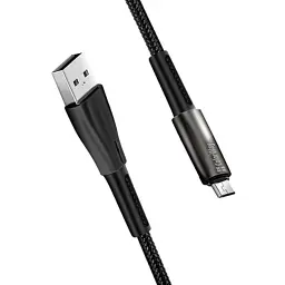 Дата кабель USB 2.0 AM to Micro 5P 1.0m zinc alloy + led black ColorWay (CW-CBUM035-BK) - мініатюра 5