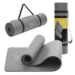 Килимок (мат) спортивний 4FIZJO NBR 180 x 60 x 1 см для йоги та фітнесу 4FJ0371 Grey (P-5907739317087)