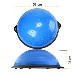 Балансувальна платформа (півсфера) Cornix Bosu Ball 58 см з еспандерами Blue XR-0457 - мініатюра 2