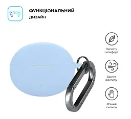 Силіконовий чохол для навушників OPPO Enco Free4, Hang Case, блакитний, ультратонкий захисний кейс товщиною 2 мм, захист від подряпин, пилу та ударів, компактний, з карабіном для кріплення, ArmorStandart (ARM86147) - мініатюра 2