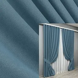 Комплект штор VR-Textil Ashen Night блекаут 2 шт 150x290 см синій (1852ш)