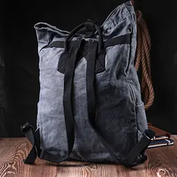 Модний міський рюкзак-мішок унісекс із щільного текстилю Vintage s_15076 сірий - мініатюра 7