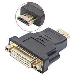 Адаптер STLab DVI-D (24+5) / DVI (24+1) female to HDMI male, Full HD 1080p@60Hz, двонаправл, чорн.