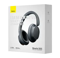 Бездротові навушники Baseus Bowie D05 Wireless Headphones, BT5.3, AUX, 600mAh, 70h, Grey NGTD020213 - мініатюра 3