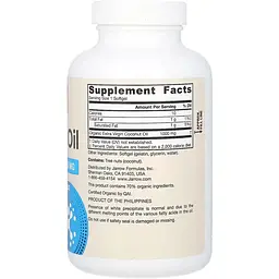 Кокосова олія Jarrow Formulas 1000 мг 120 капсули - мініатюра 2