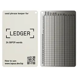 Мнемонічний планшет Lapua Seed phrase keeper for Ledger (LSPKL)