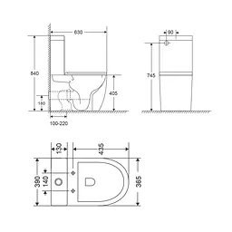 Унітаз-компакт Qtap Robin Ultra Quiet безободковий з сидінням Soft-close QT13222128AUQ1W, Білий - мініатюра 2
