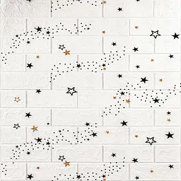 Декоративна 3D панель Sticker Wall самоклейка 700x770x3мм Зірки цегла 021-3 SW-00000693